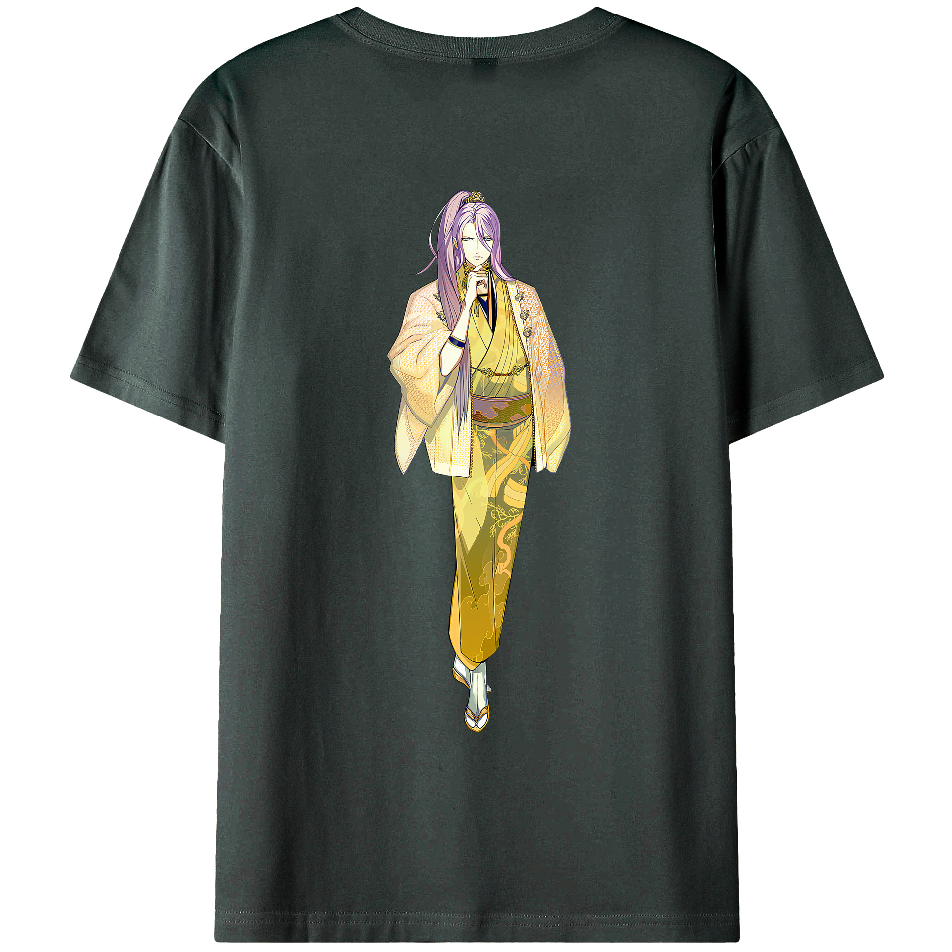 （画像用） 刀剣乱舞 Touken Ranbu 綿100％ メンズ半袖Tシャツ（バックプリント） 通気性
